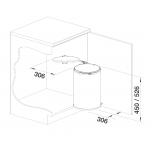 BLANCO SINGOLO XL 526377 櫃門垃圾箱：20公升大容量、鋼製結構、櫃門自動同步開合